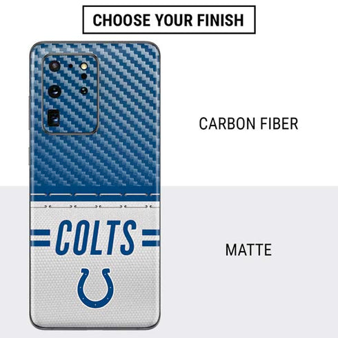 NFL Indianapolis Colts White Striped Galaxy S20 Ultra 5G Skin